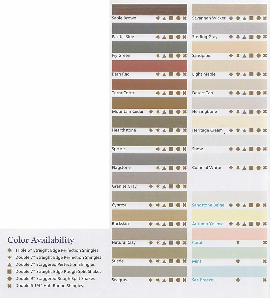 Cedar Impressions Colors | CertainTeed Vinyl Siding