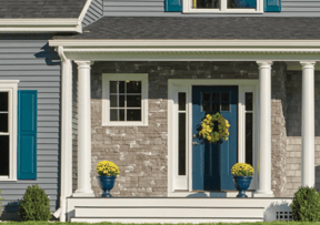 CertainTeed Siding Stone Facade Pocono Autumn | Berkeley Exteriors