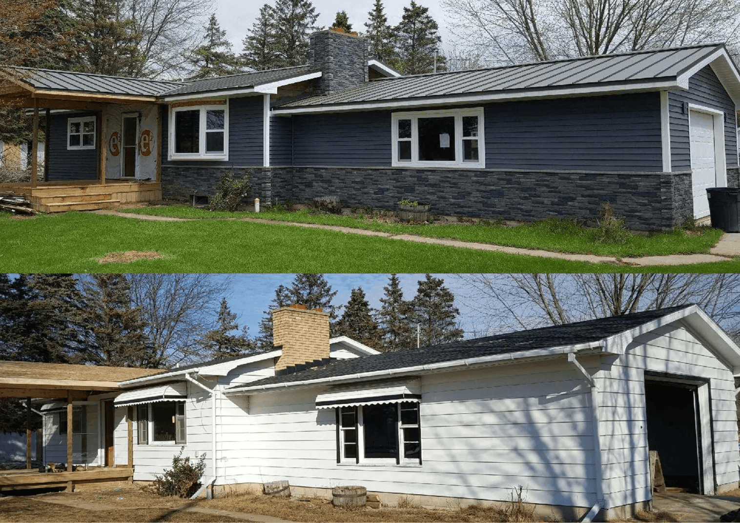 Tando Siding Stacked Stone Before-and-After